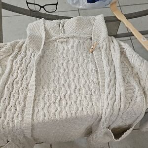 a.n.a Cream Cable Knit Cardigan